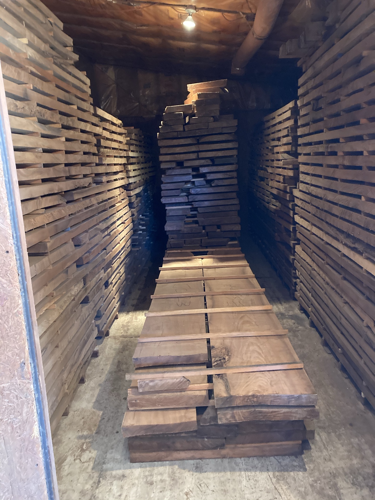 Low-temperature kiln drying